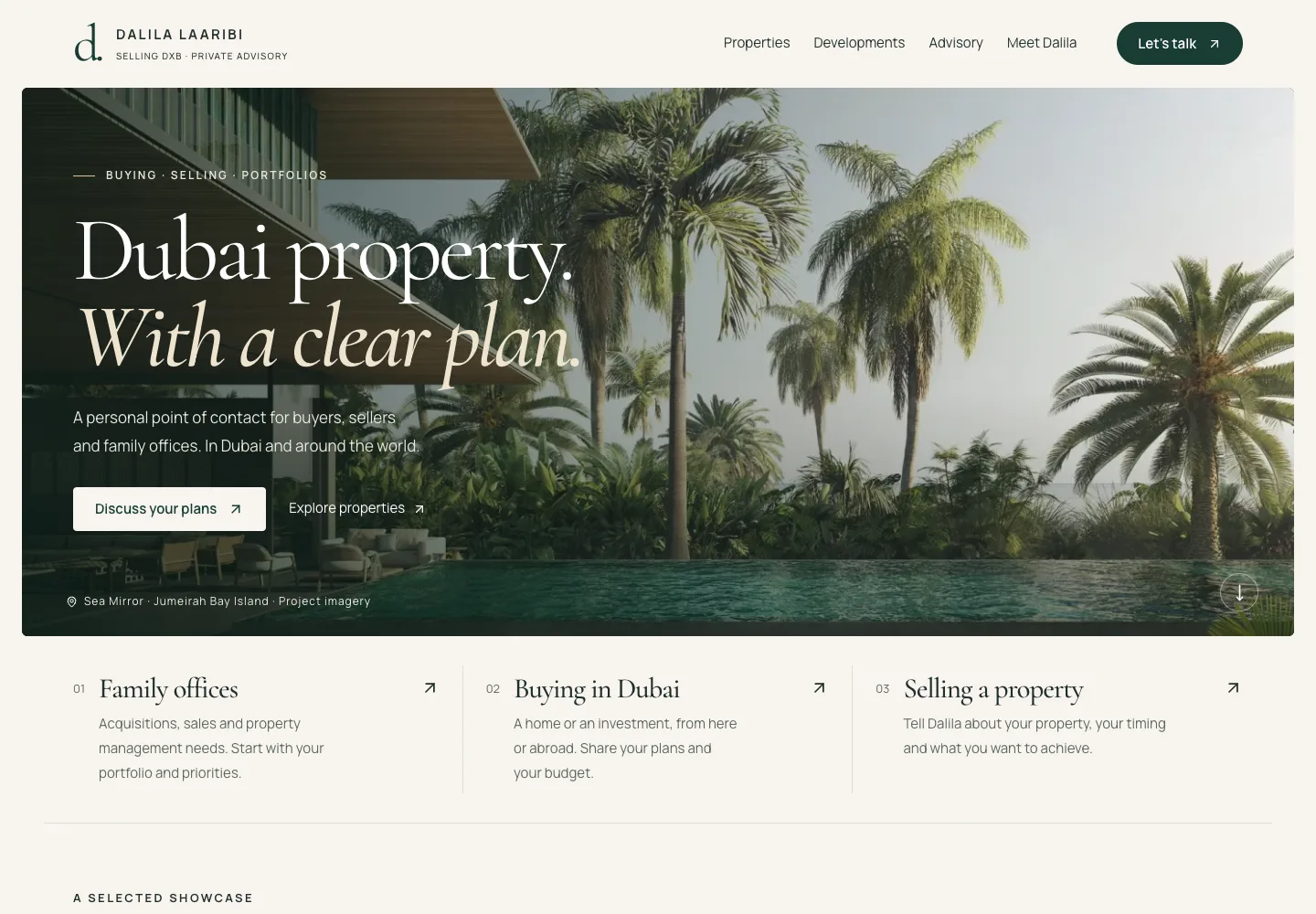 Desktop website design for Dubai Property Sales