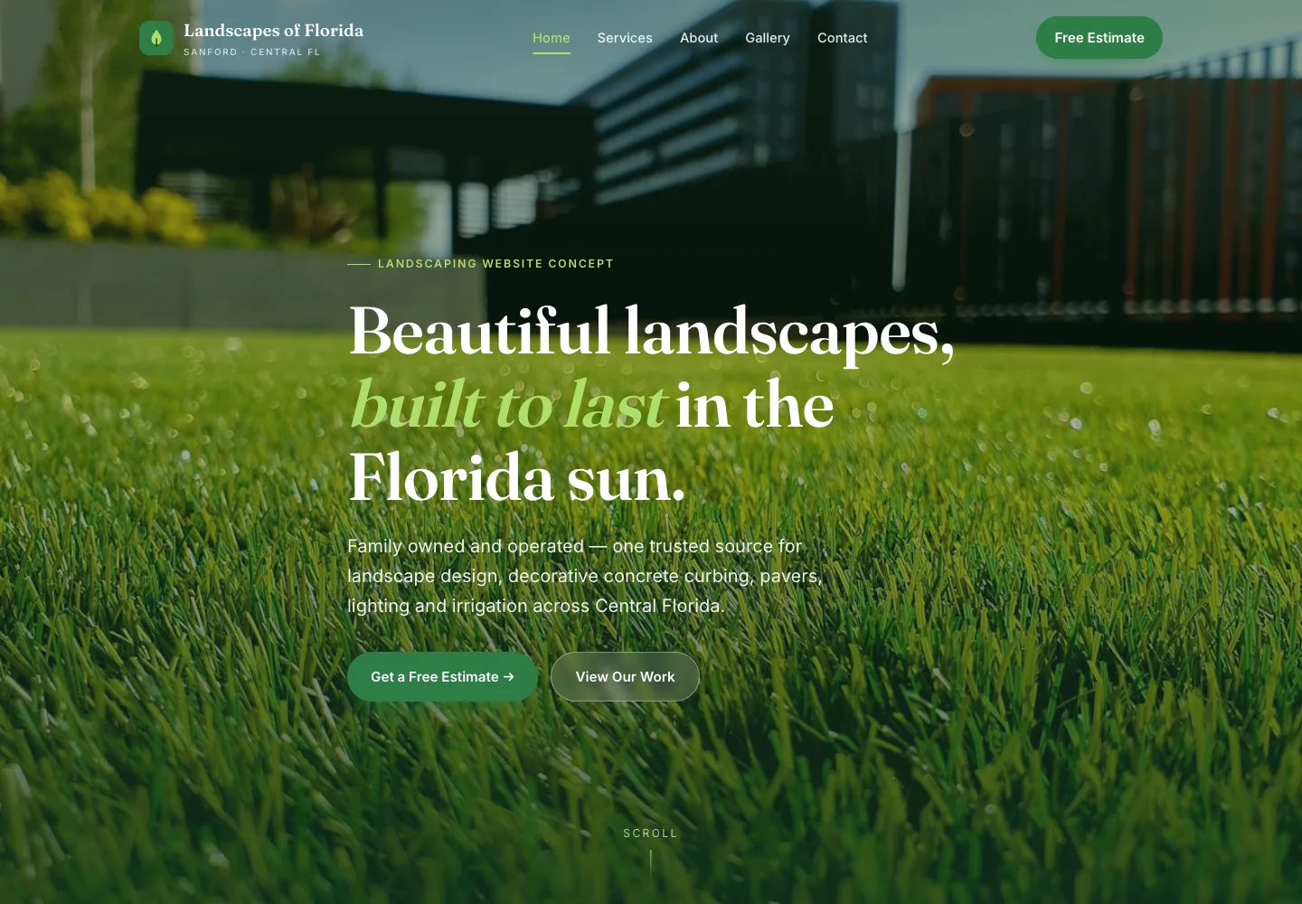 Desktop website design for Landscape design